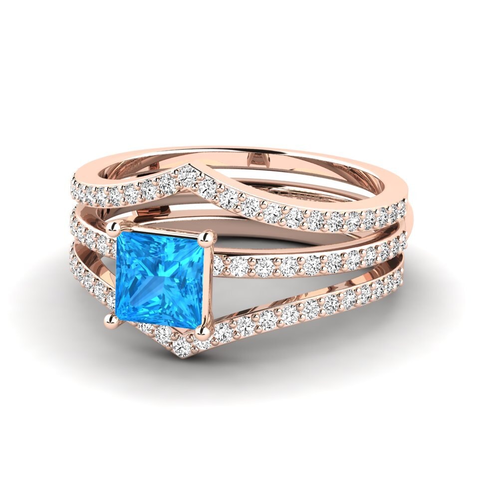 Blauer Topas Ring Donreb SET