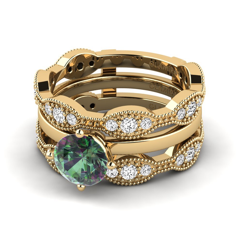Topacio Místico Anillo Earit SET
