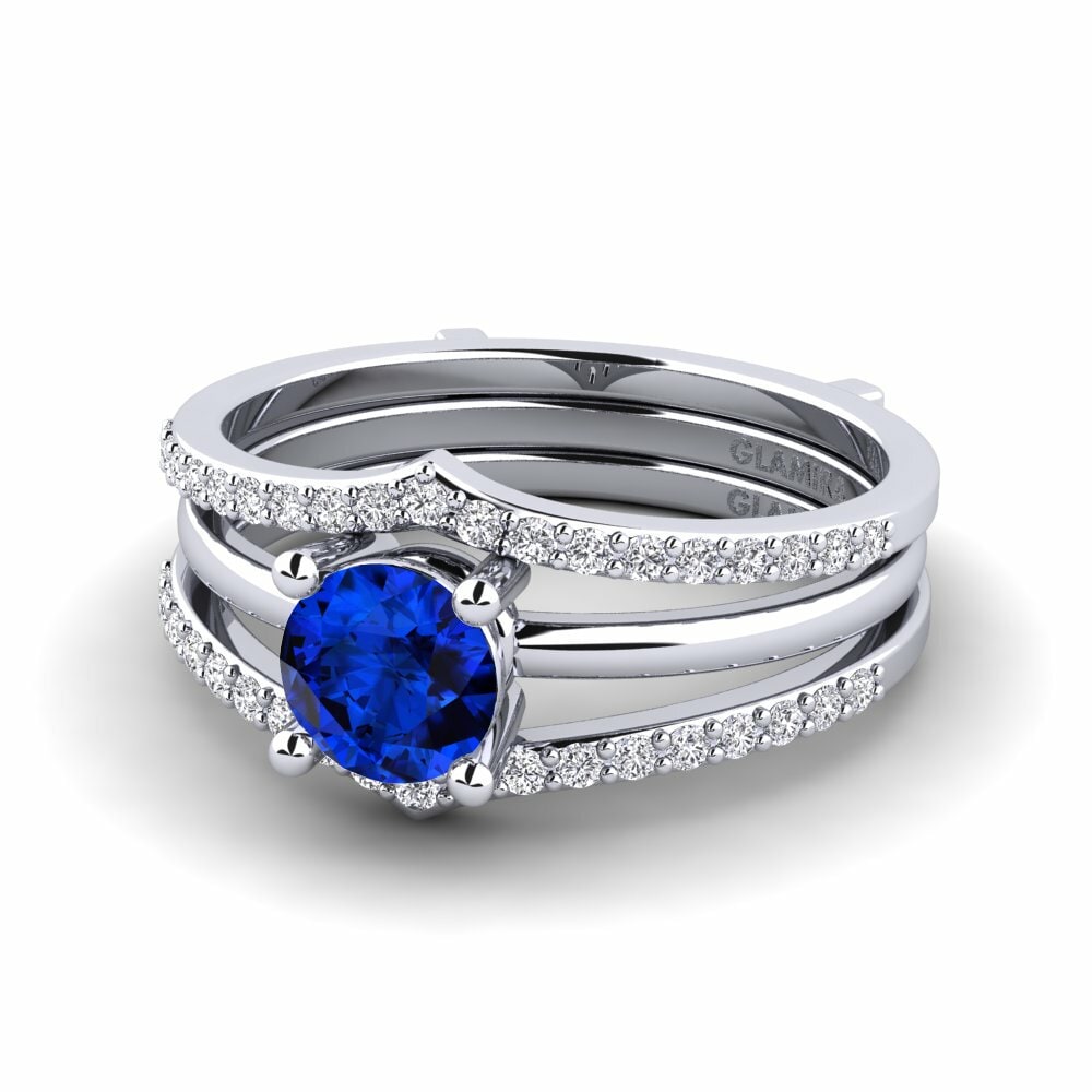 Sapphire (Lab Created) Ring Ennin SET