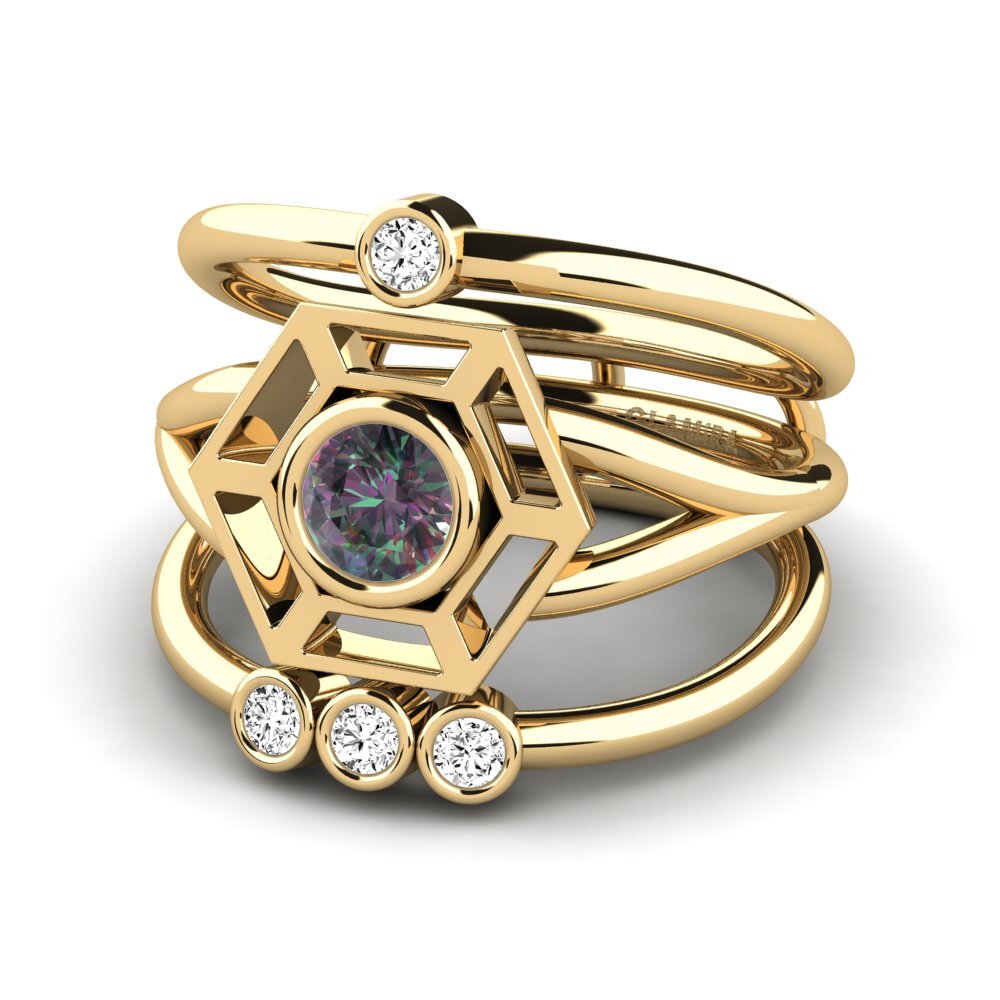 Topacio Místico Anillo Ghwy SET