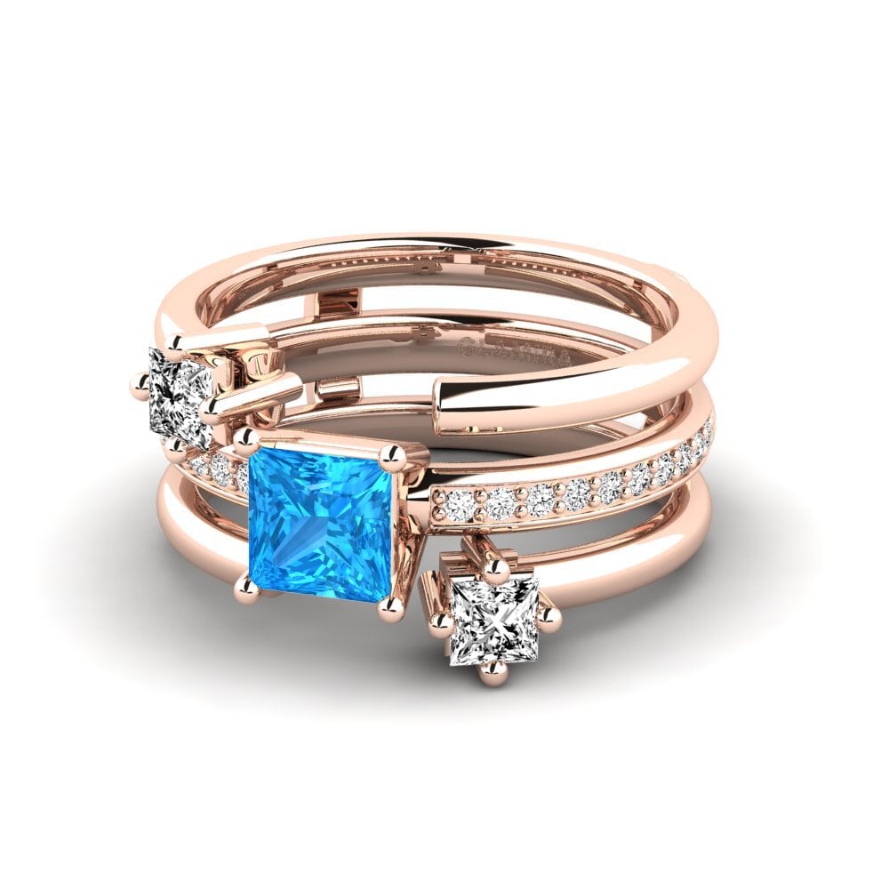 Blauer Topas Ring Isell SET