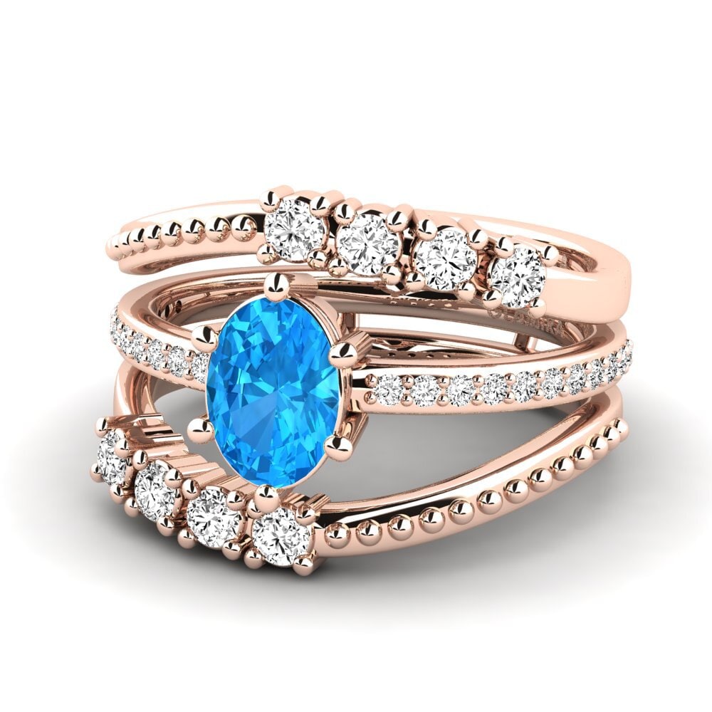 Blauer Topas Ring Knonpo SET
