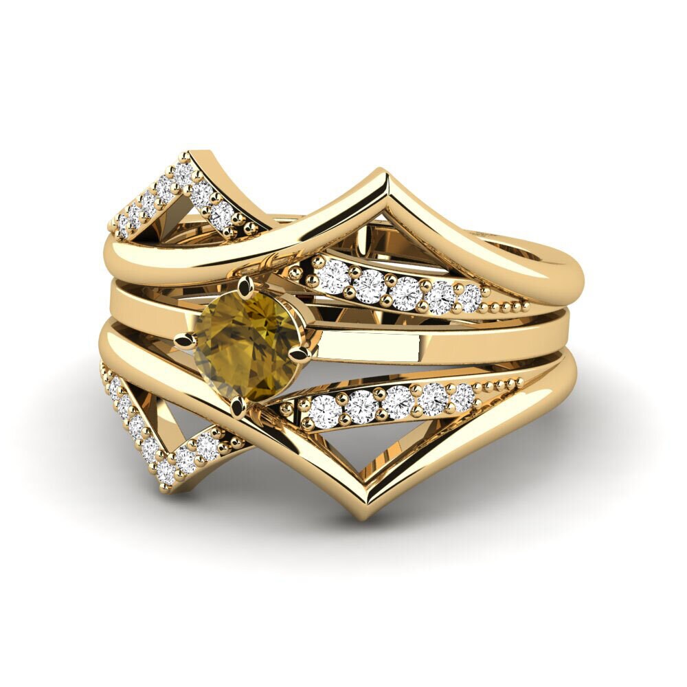 Circón Marrón Anillo Kosew SET