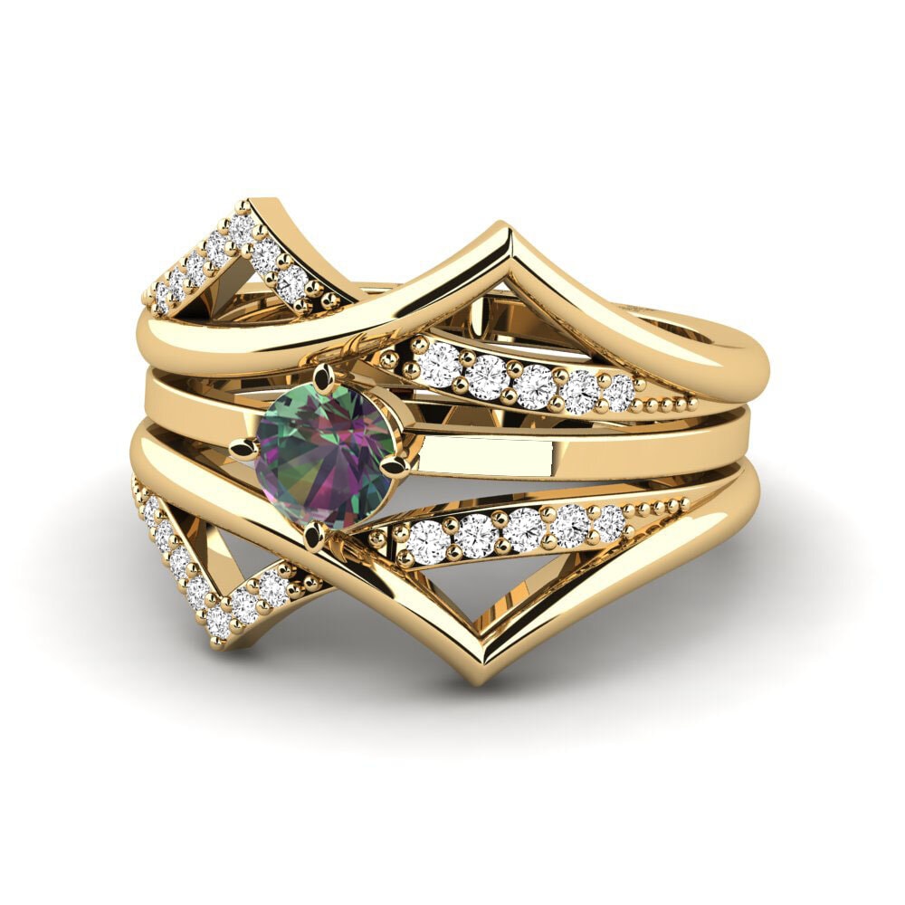 Topacio Místico Anillo Kosew SET