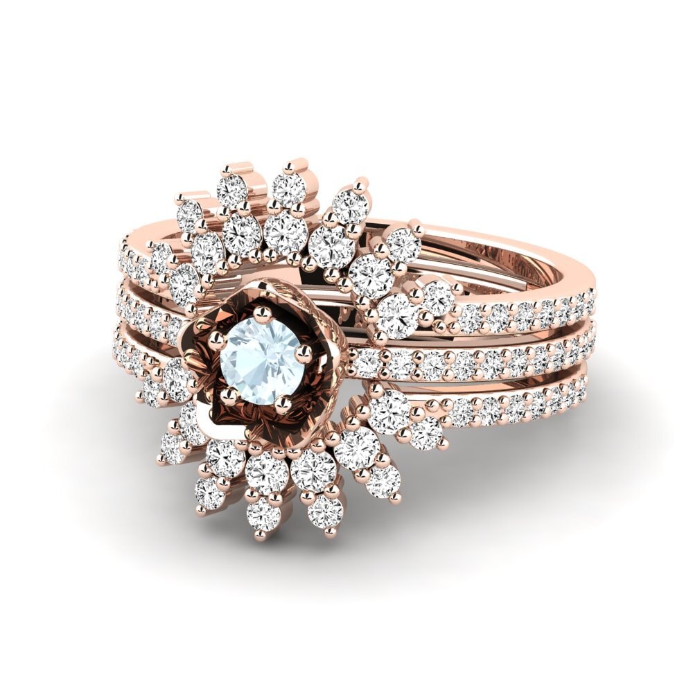 Aguamarina Anillo Lifigi SET