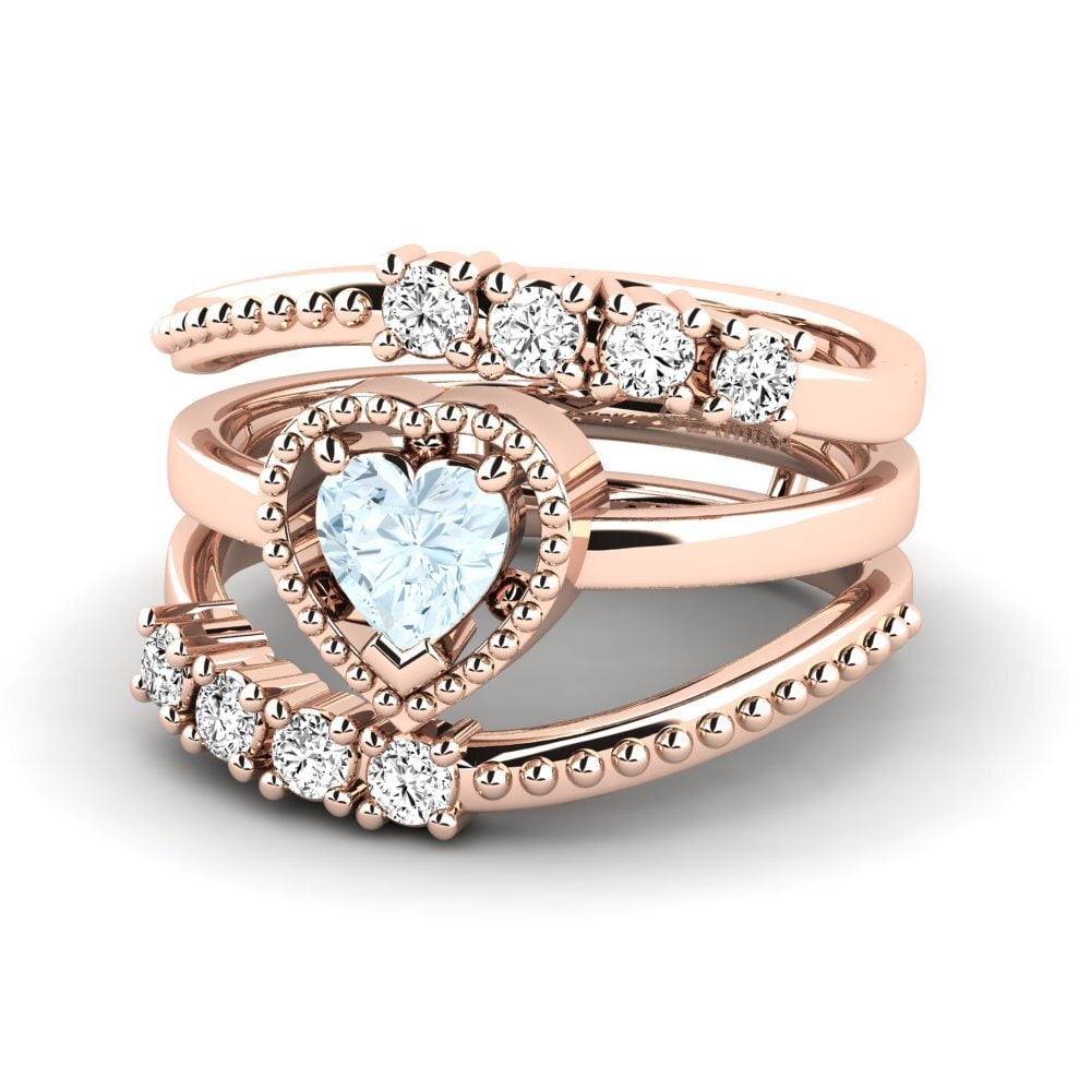 Aquamarine Ring Ludder SET