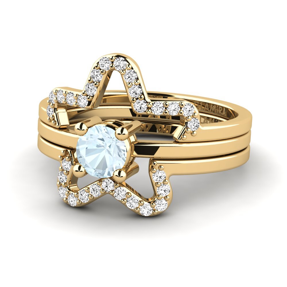 Aquamarine Ring Metedr SET