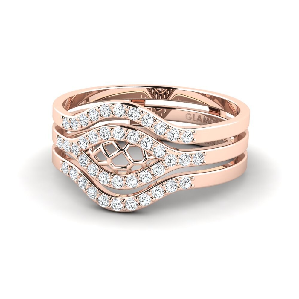 Rotgold 585 Ringe Adder SET