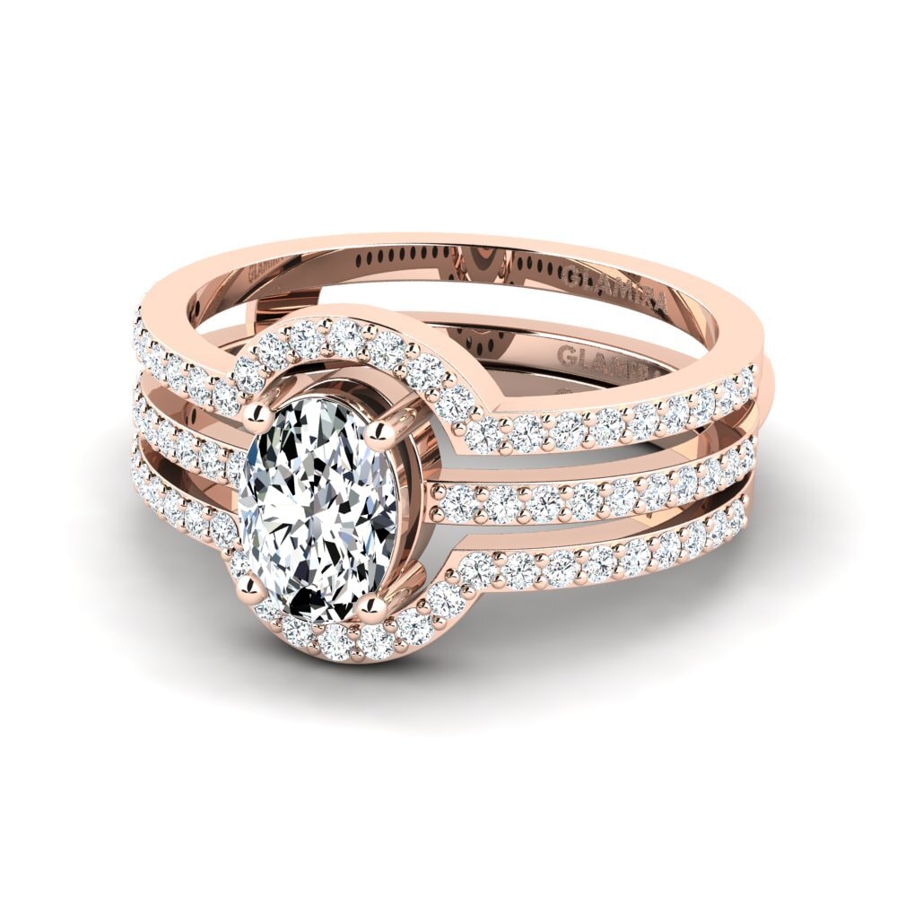 Rotgold 585 Ringe Awan SET