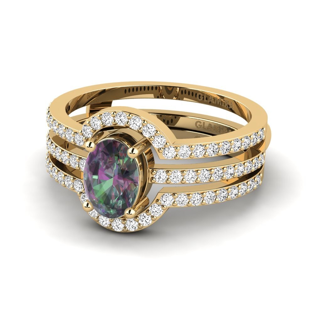 Topacio Místico Anillo Awan SET