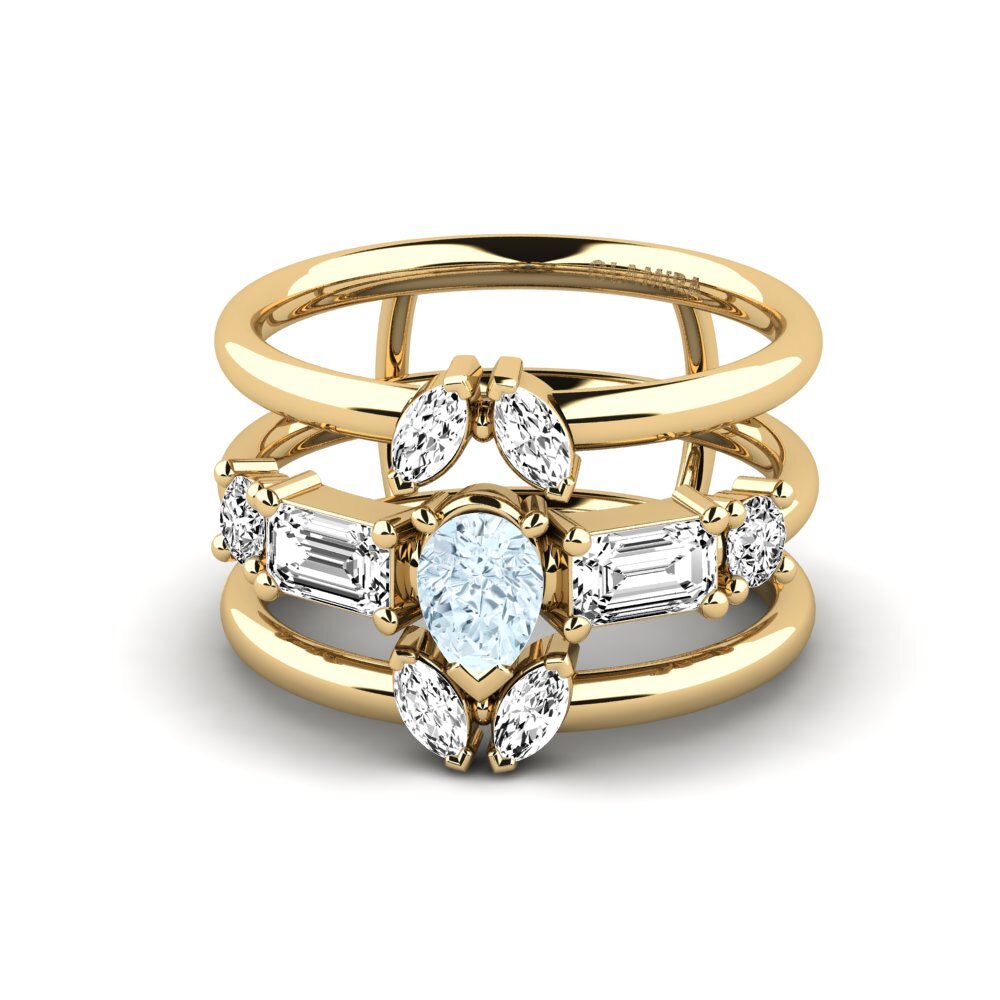 Aquamarine Ring Dyeli SET