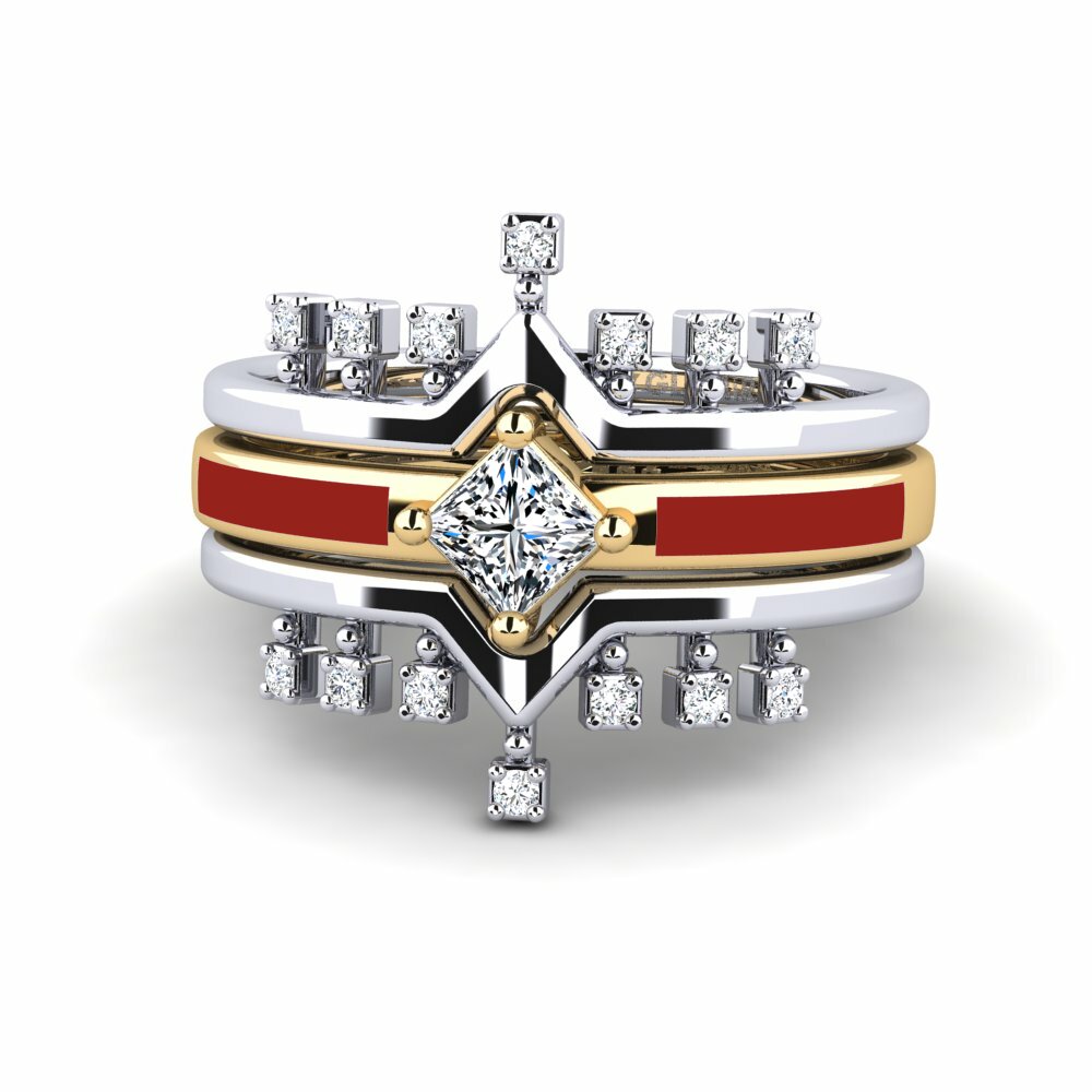 Bagues de fiançailles Or Blanc & Jaune 14k Enhancer