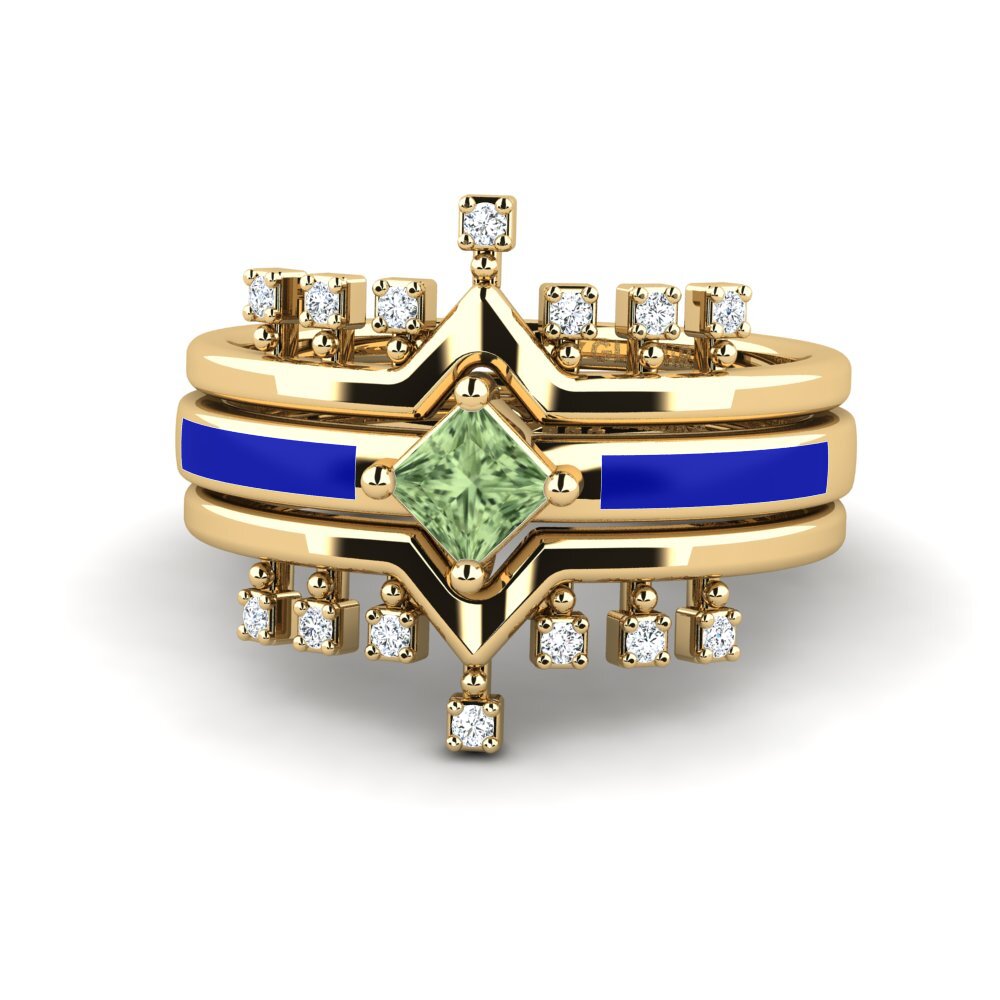 Grüner Saphir Ring Eormenga SET