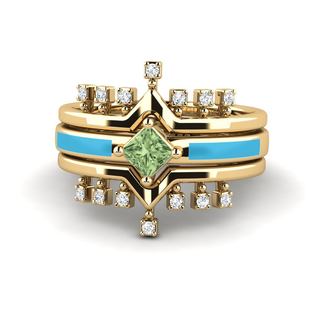 Grüner Saphir Ring Eormenga SET