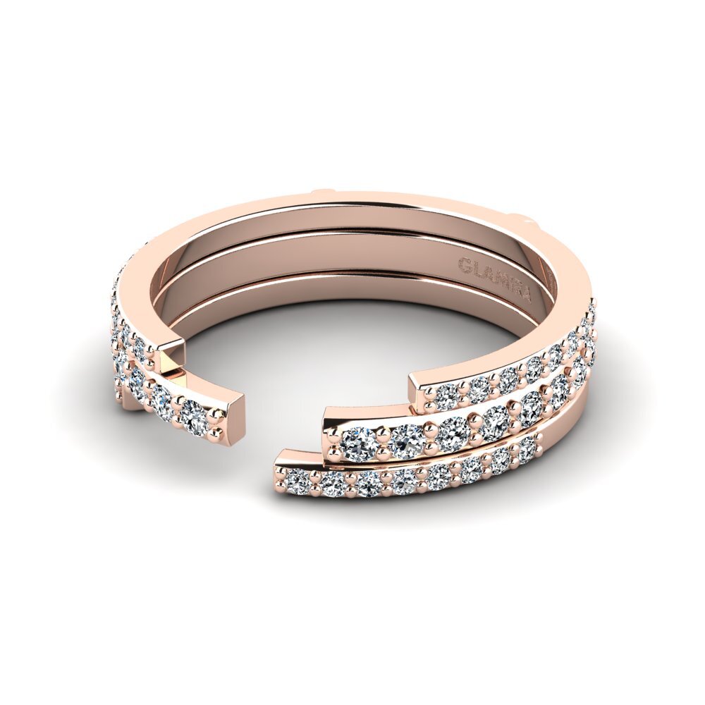 Rotgold 585 Ringe Hashtro SET