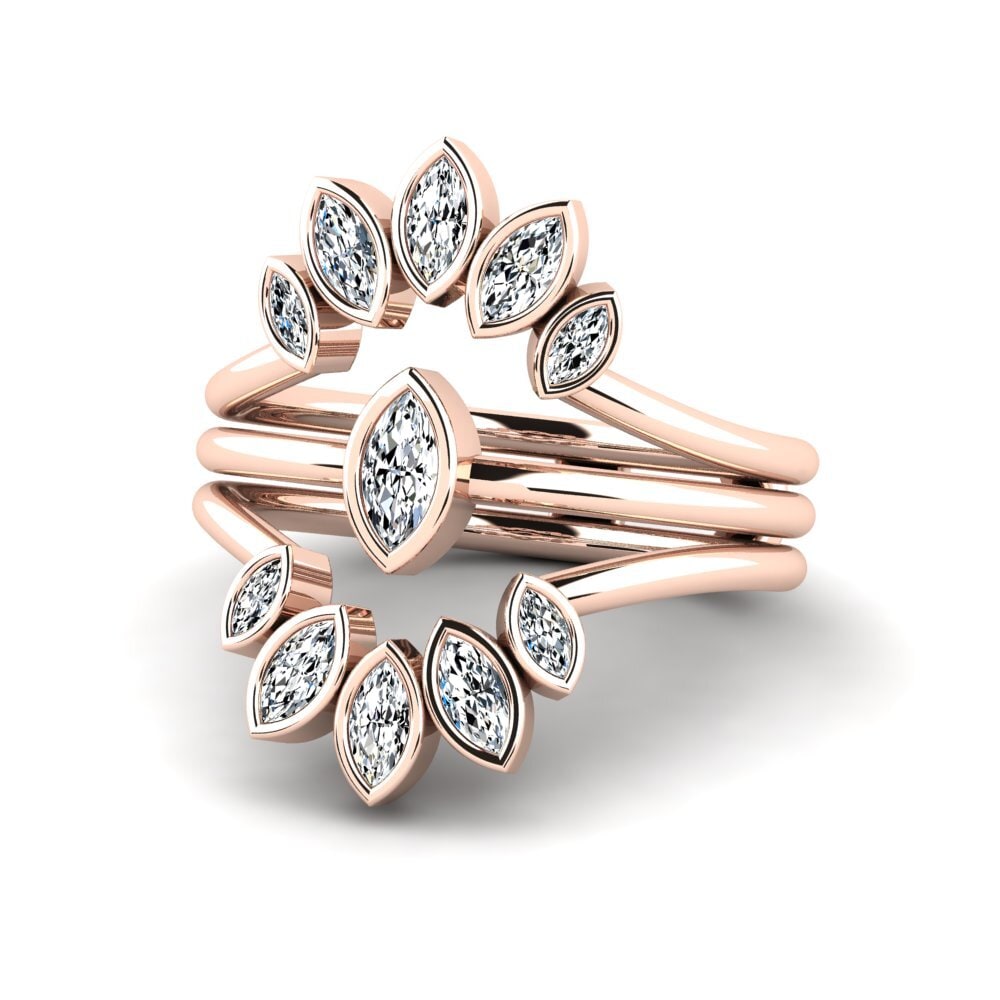 Rotgold 585 Ringe Jequ SET