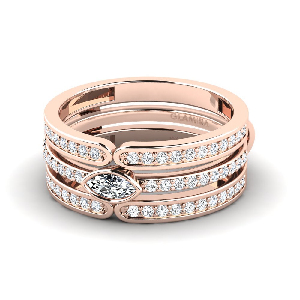 Rotgold 585 Ringe Womea SET