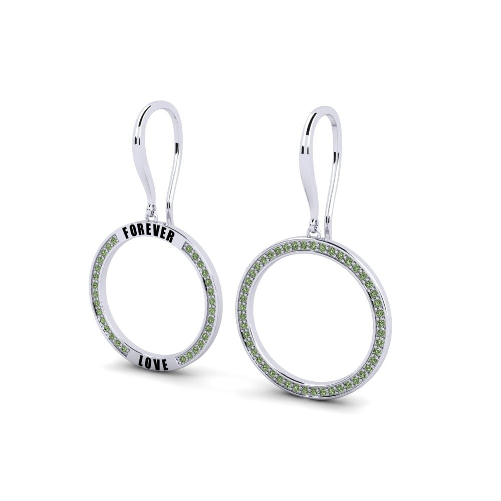 Platino 950 Diamante Verde Pendiente de mujer Abdiax
