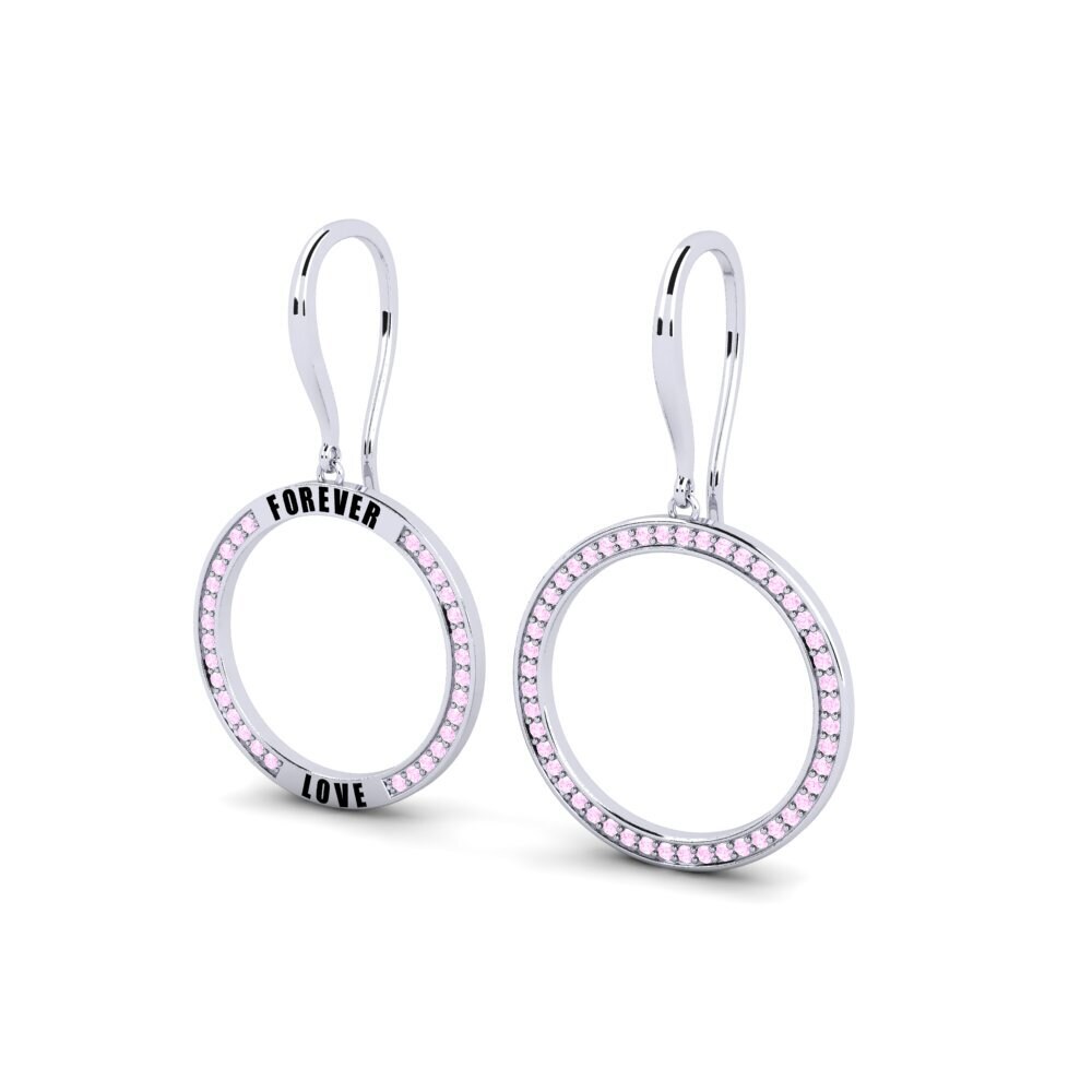 18ct White Gold Pink Sapphire Women's Earring Abdiax