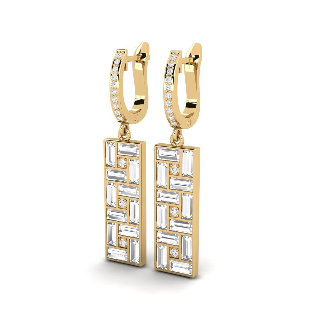 Đá Sapphire Trắng Bông tai nữ Aectovn