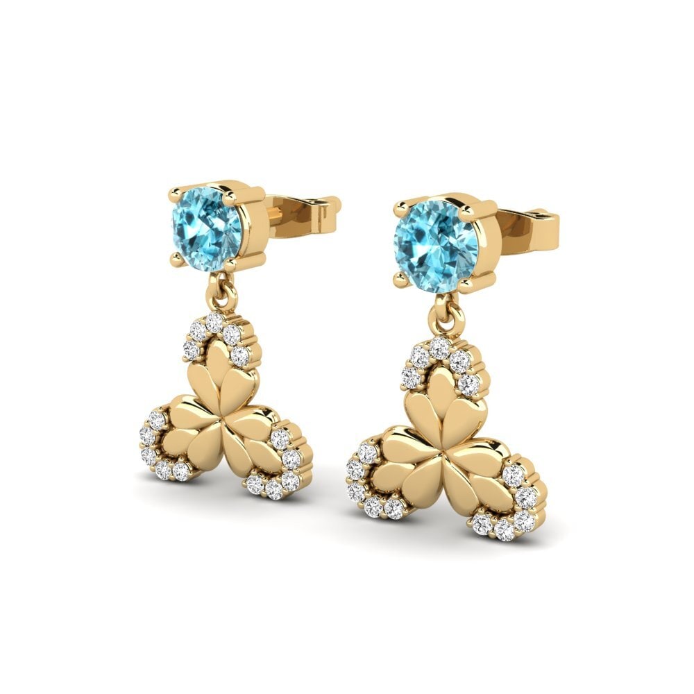 Zircon Bleu Boucle d'oreille femme Erolats