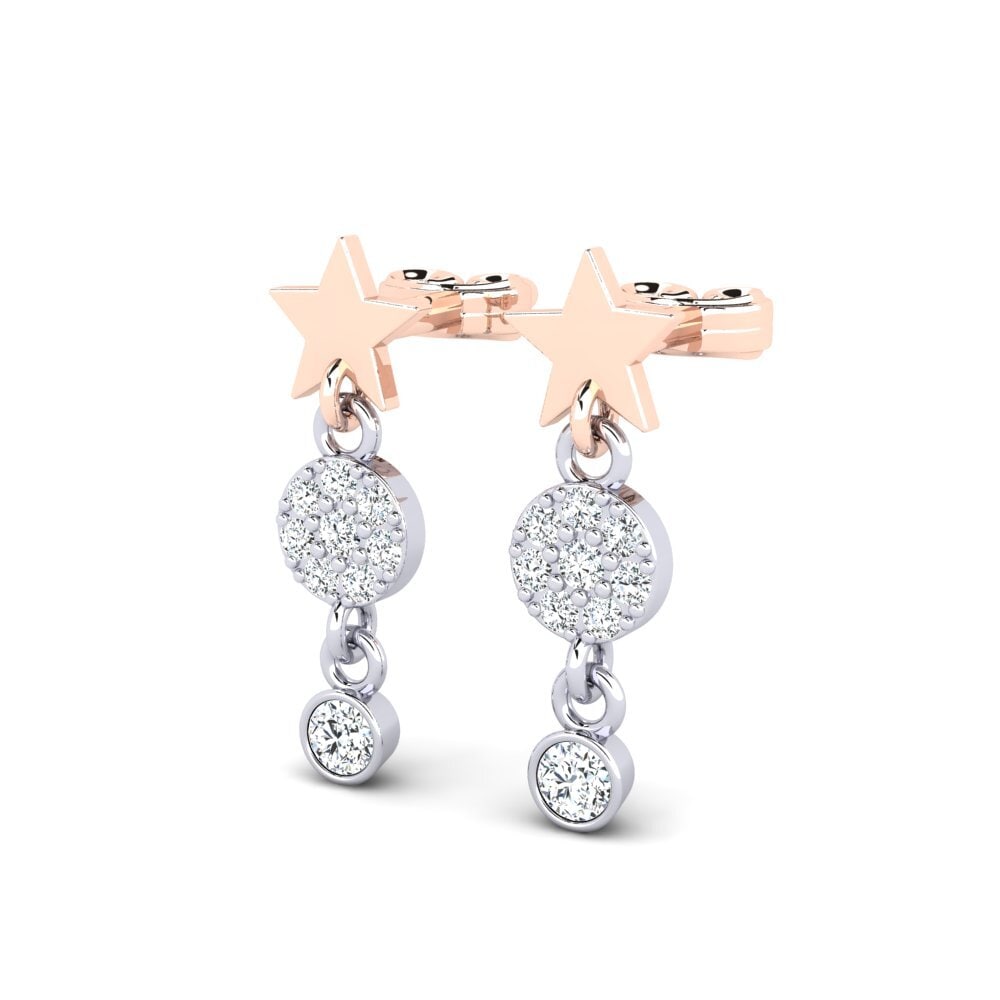 9k Oro Rosa/Blanco Pendiente de mujer Lenyyse