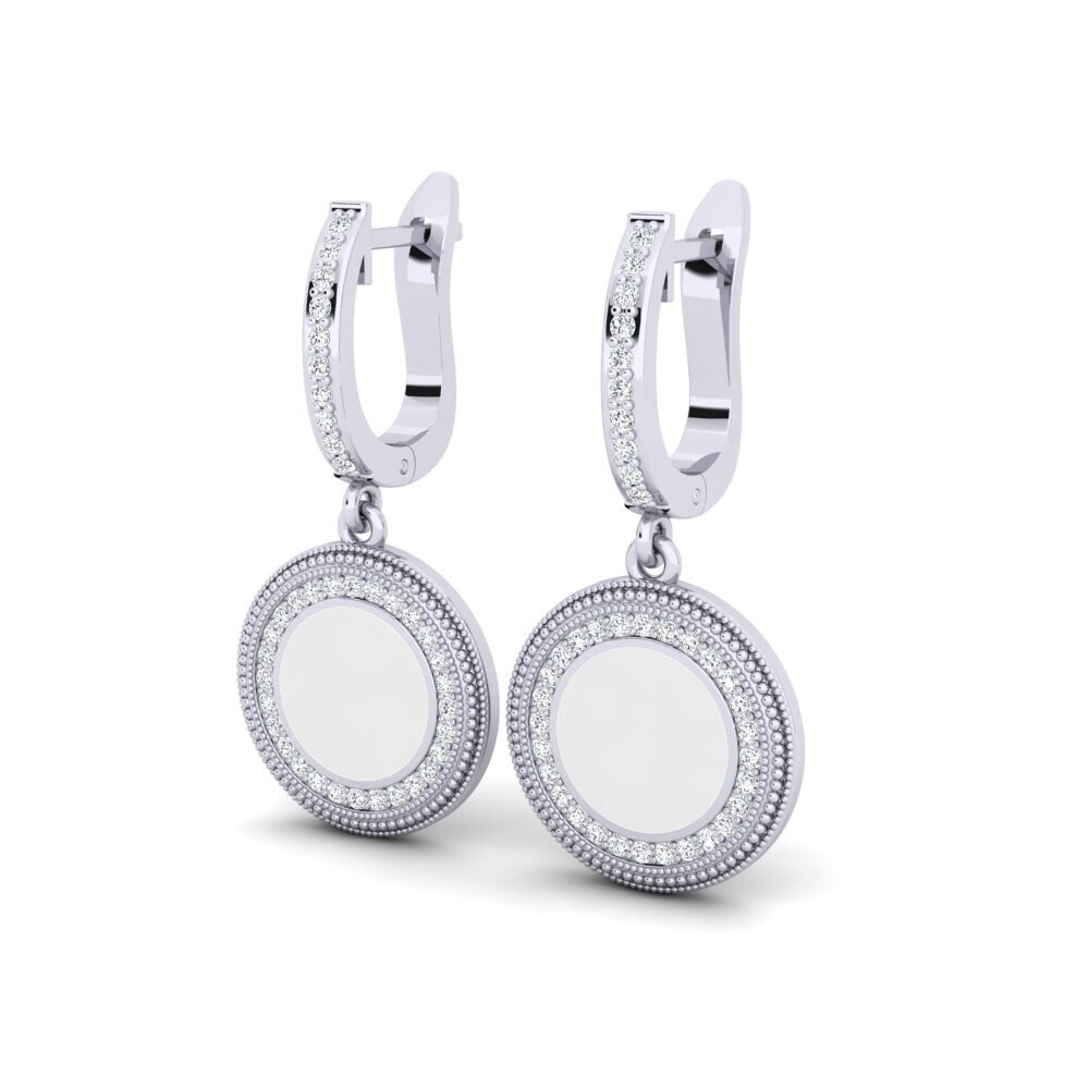 14k Oro Blanco Pendiente de mujer Lurker