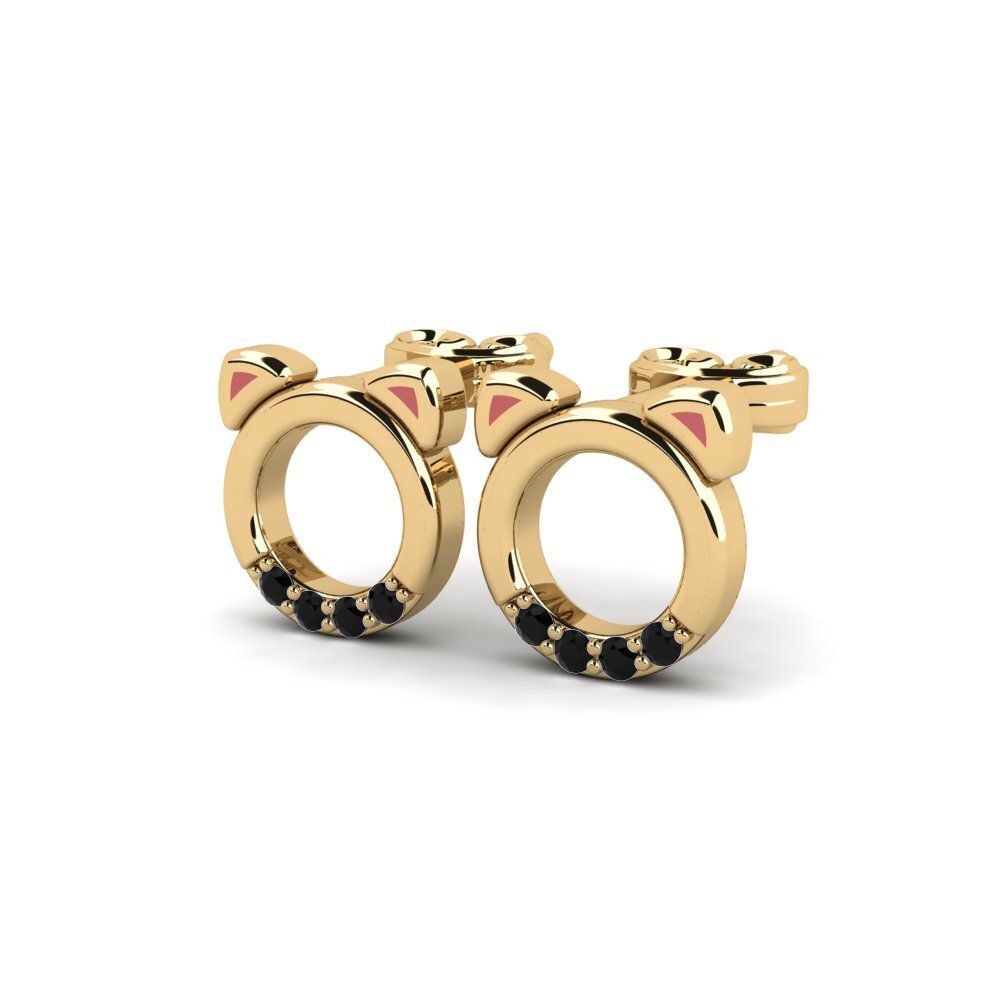 Onyx Noir Boucle d'oreille enfant Ligure