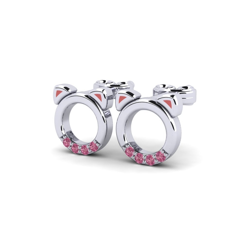 18k White Gold Rhodolite Garnet Kid's Earring Ligure