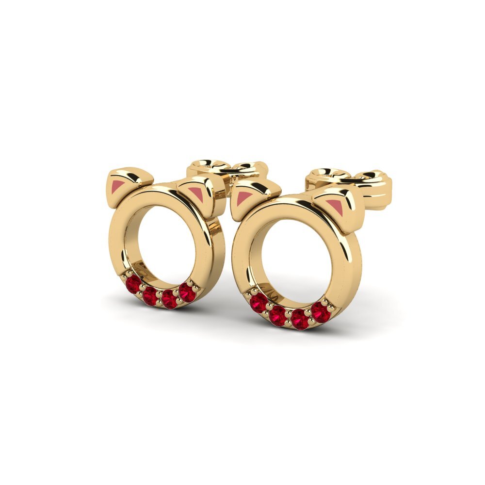 Zircone Rouge Boucle d'oreille enfant Ligure