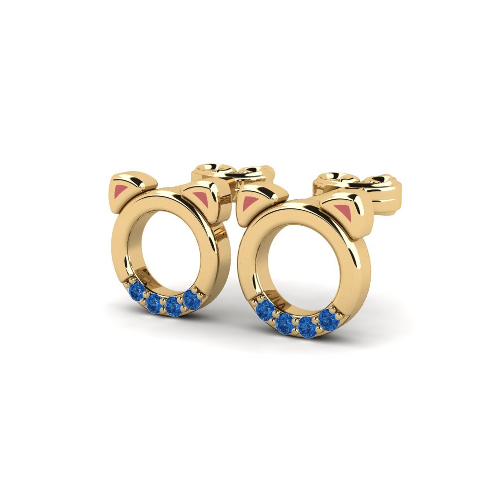 Zircone Bleu Foncé Boucle d'oreille enfant Ligure