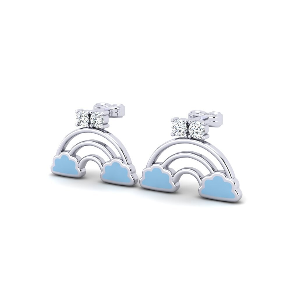 18k White Gold Kid's Earring Maillet