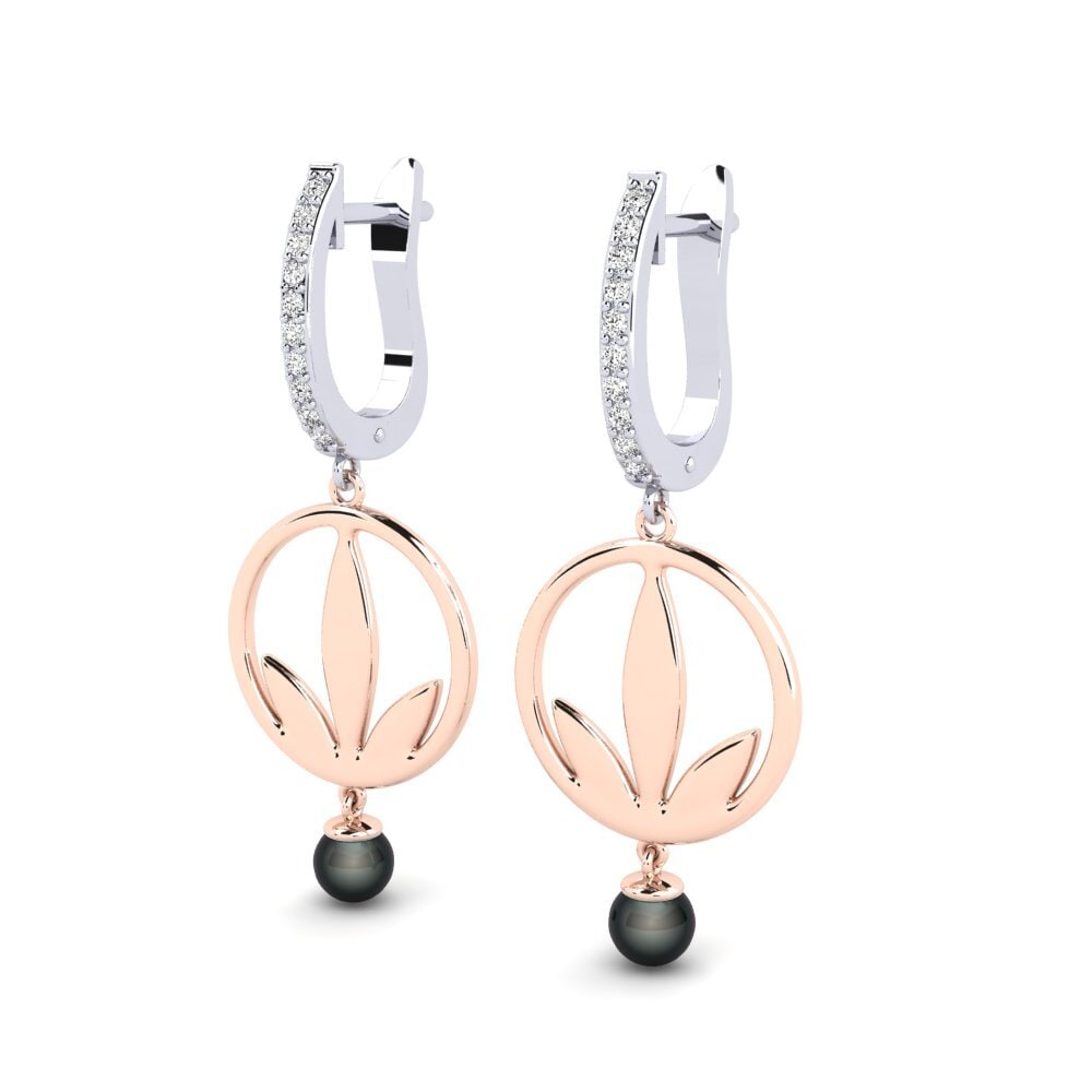 14ct White & Rose Gold Moissanite Women's Earring Ayvels