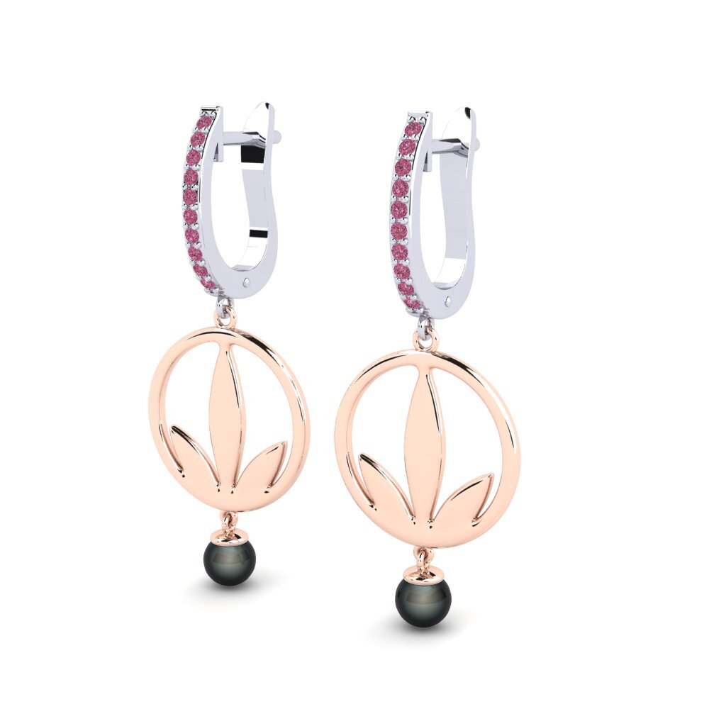 9ct White & Rose Gold Rhodolite Garnet Women's Earring Ayvels