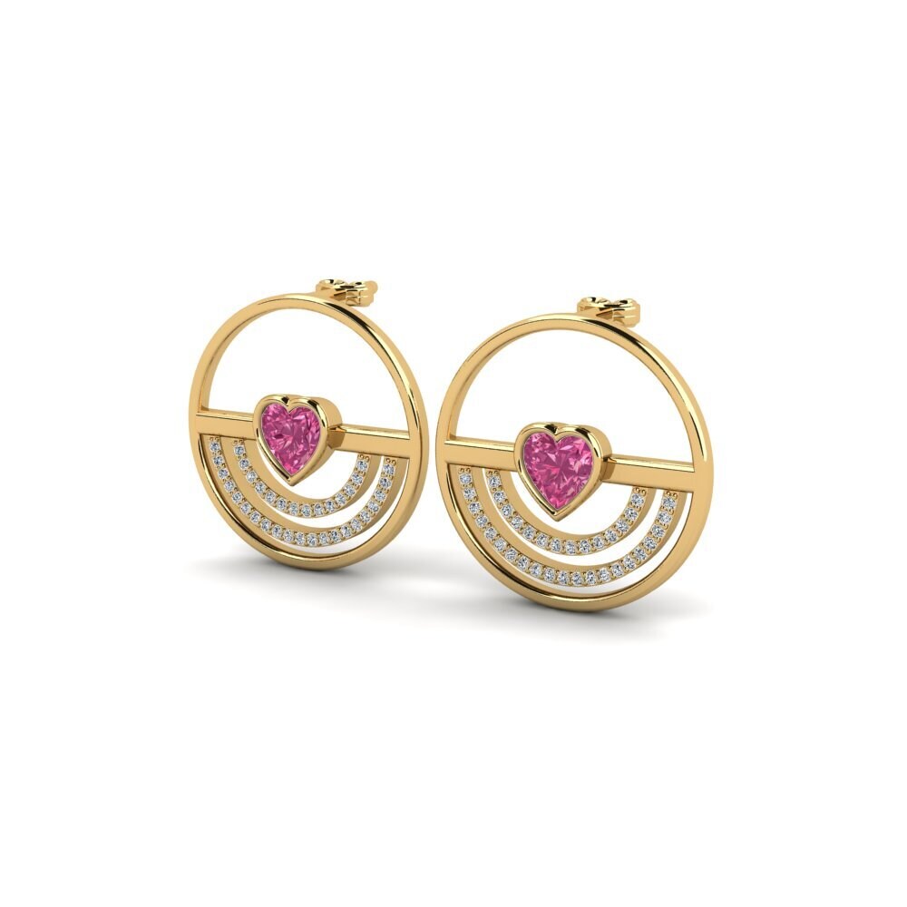 Đá Tourmaline Hồng / Bích tỷ Bông tai nữ Dorthella