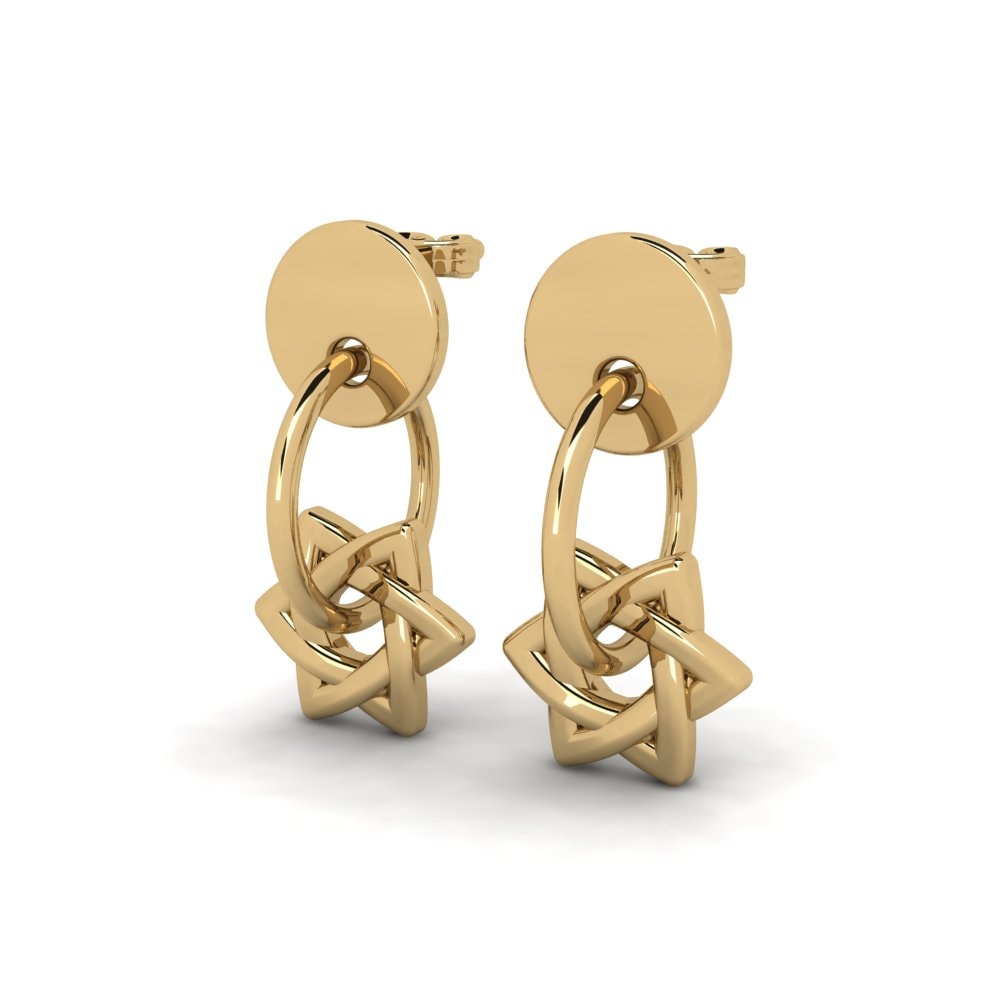 9k Oro Amarillo Pendientes Ceald