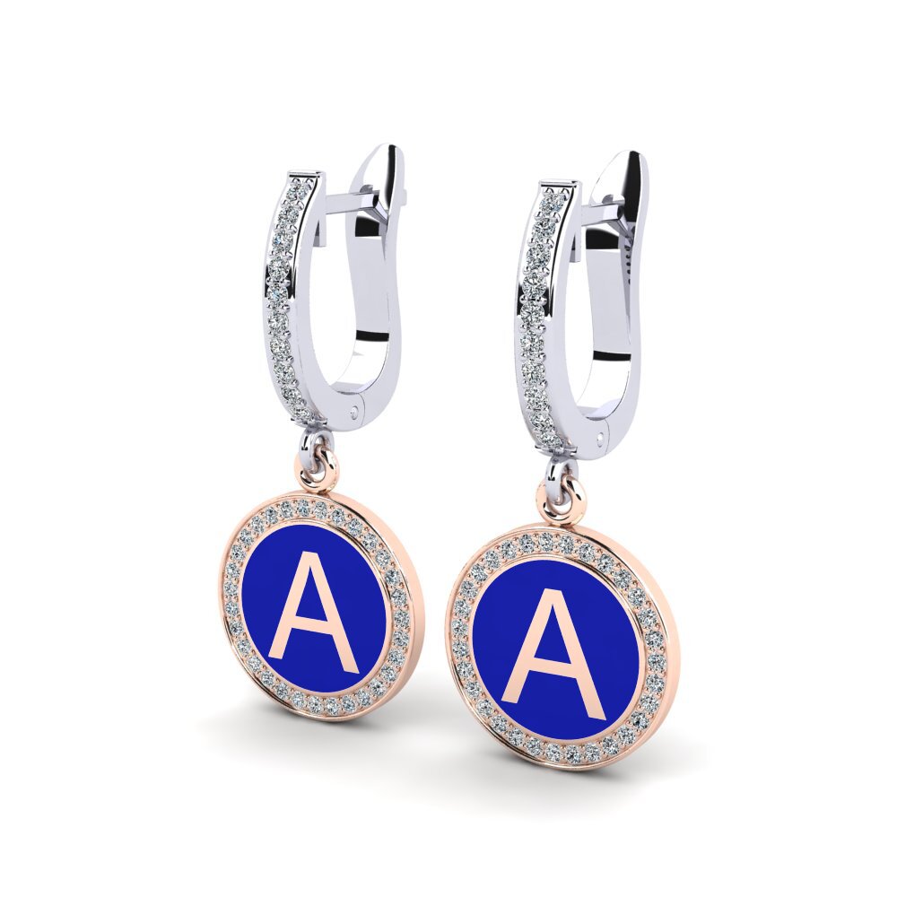14ct White & Rose Gold Women's Earring Elmolt - A