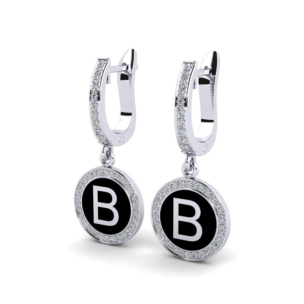 14ct White Gold Women's Earring Elmolt - B