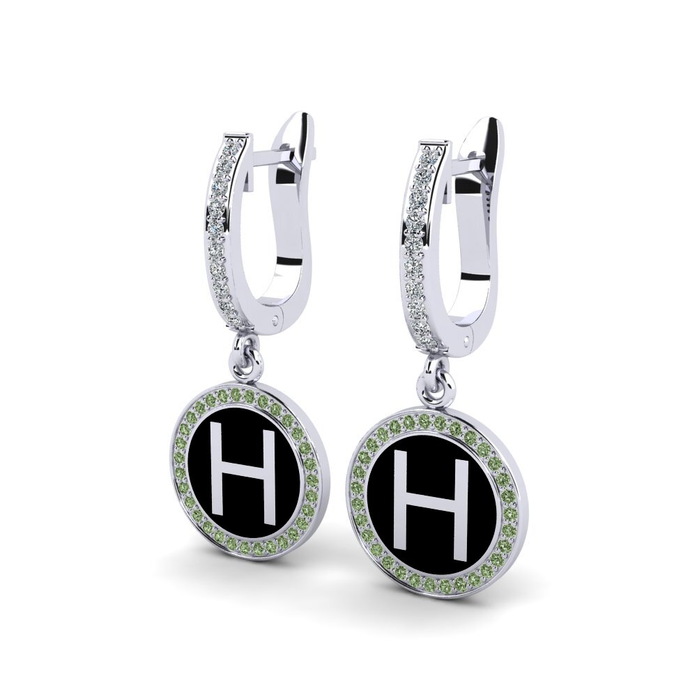 Platino 950 Diamante Verde Pendiente de mujer Elmolt - H