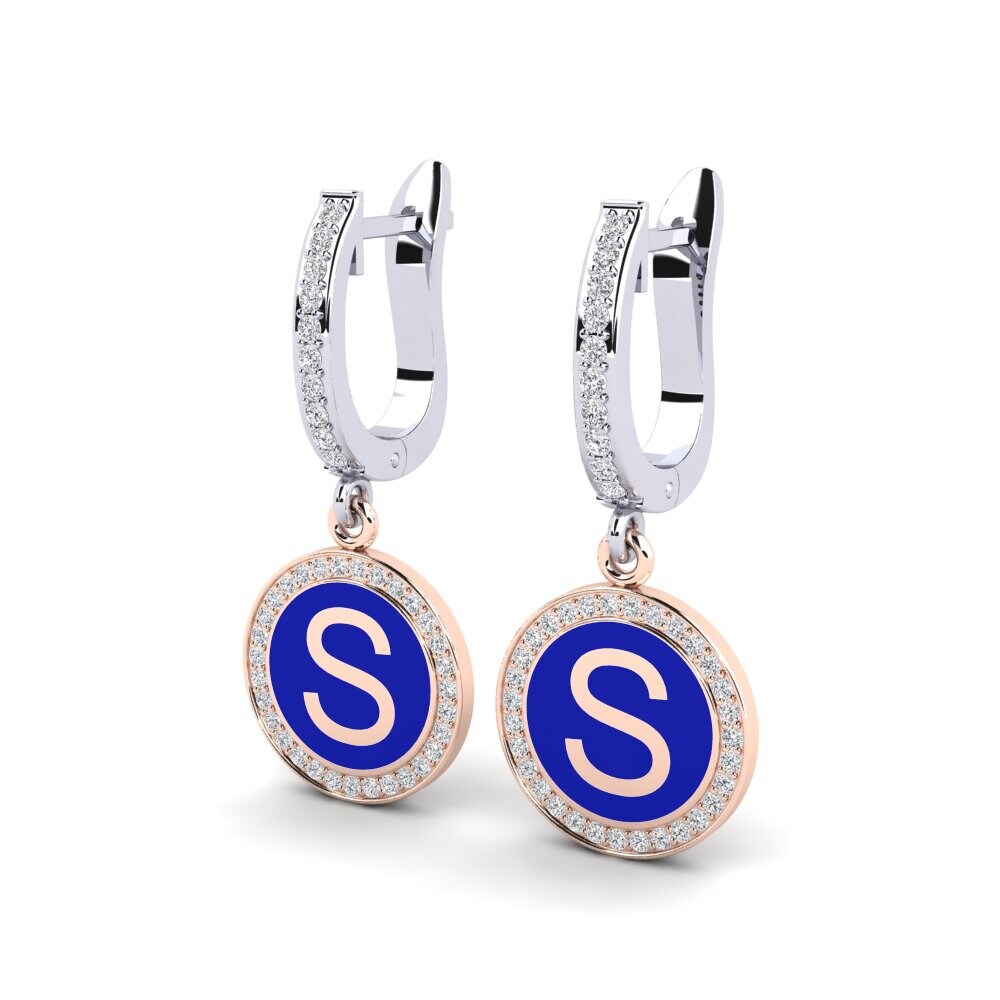 14ct White & Rose Gold Women's Earring Elmolt - S