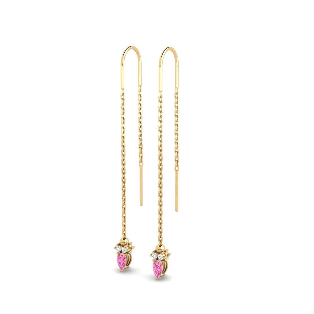 Đá Sapphire Hồng Bông tai nữ Ederoot