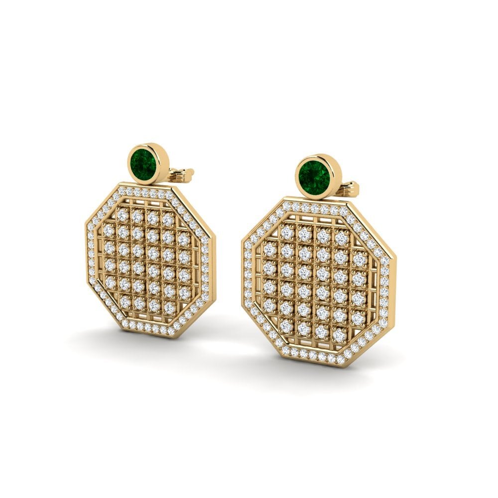 Đá Zirconia Xanh Bông tai nữ Ercy