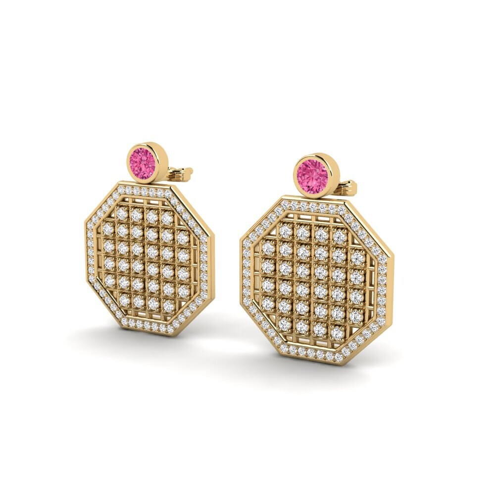 Đá Tourmaline Hồng / Bích tỷ Bông tai nữ Ercy