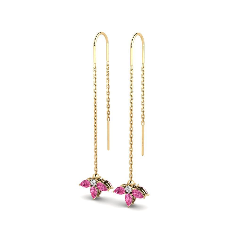 Turmalina Rosa Brincos Feminino Erturot
