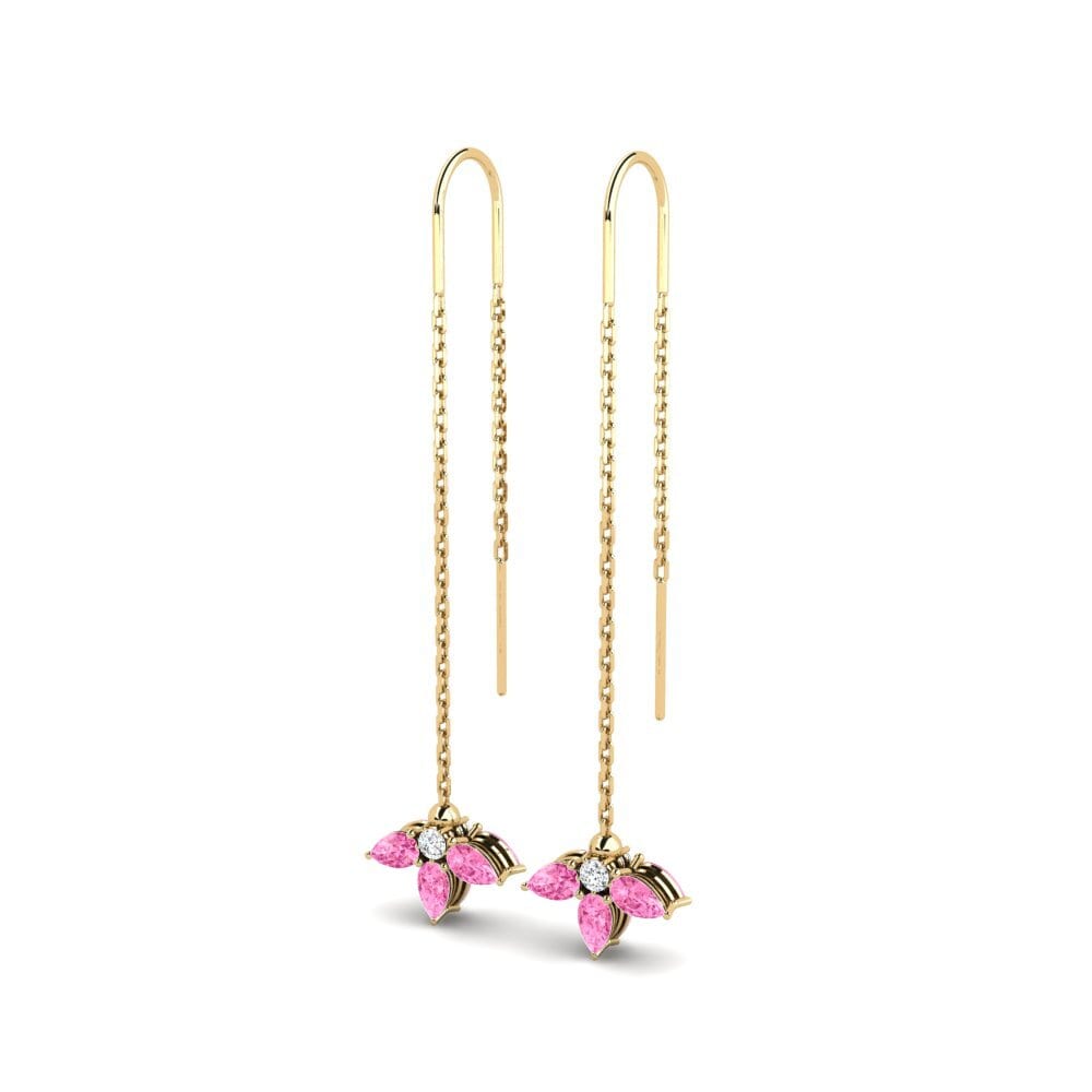 Đá Sapphire Hồng Bông tai nữ Erturot