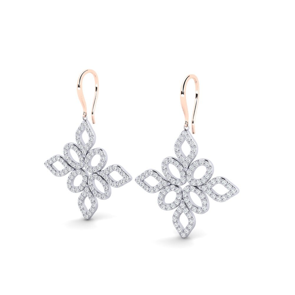 18ct Rose & White Gold Women's Earring Gneald