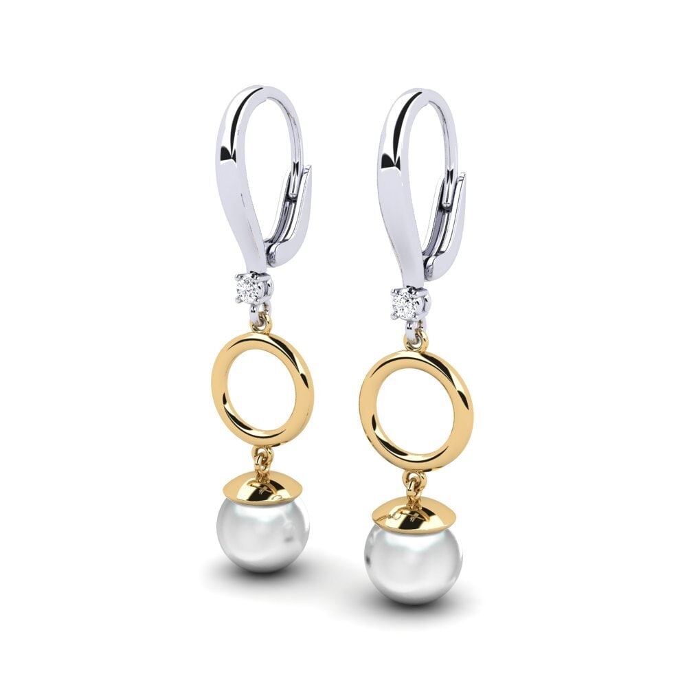 14k Oro Blanco & Amarillo Pendiente de mujer Martijona