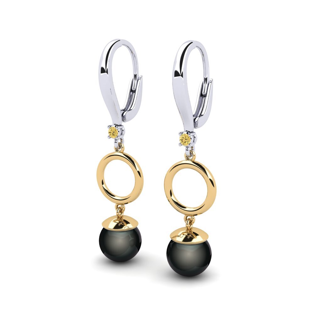 18ct White & Yellow Gold Yellow Diamond Women's Earring Martijona