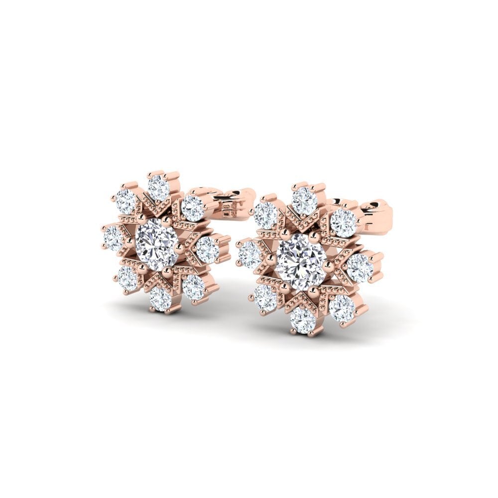 18ct Rose Gold Lab Grown Diamond Women's Earring Mate