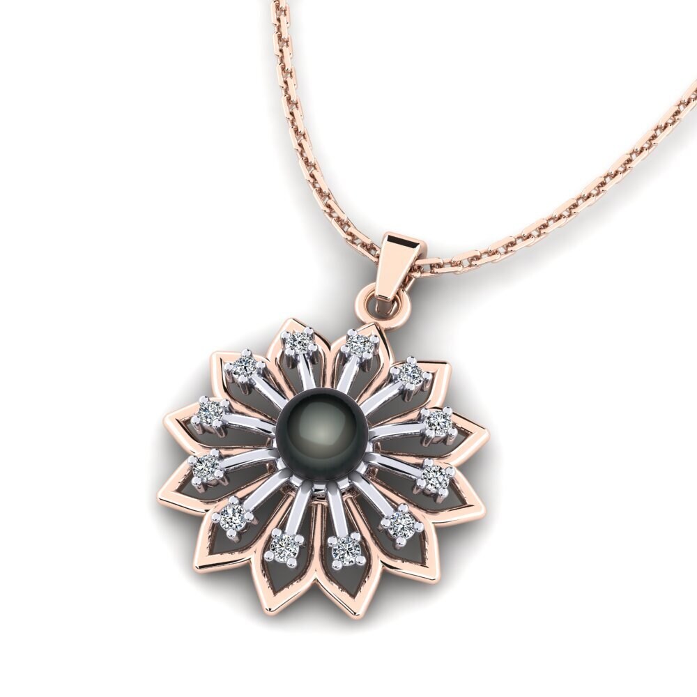 14ct Rose / White Gold Women's Pendant Onalitonas